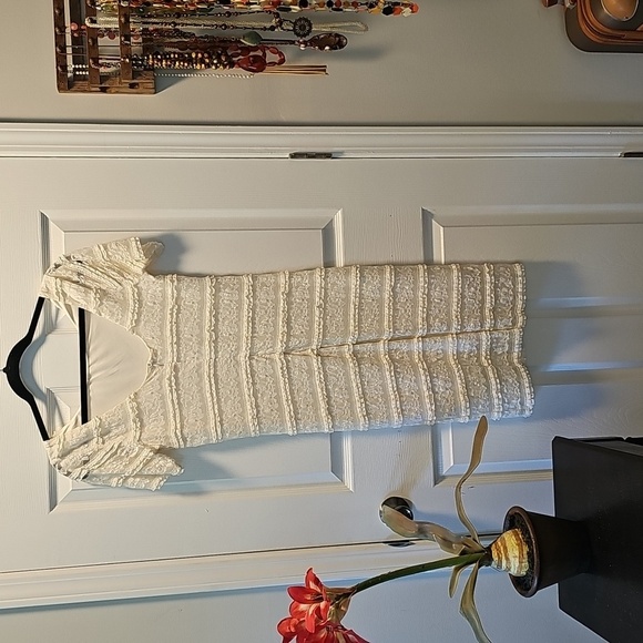 Cato Cream Textured Fancy Party Dress - Picture 3 of 4